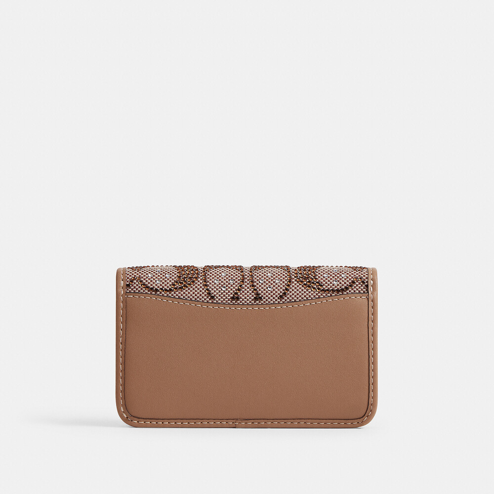 NWT Coach Essential Slim Card Case In Crystal Signature Jacquard - Picture 3 of 3